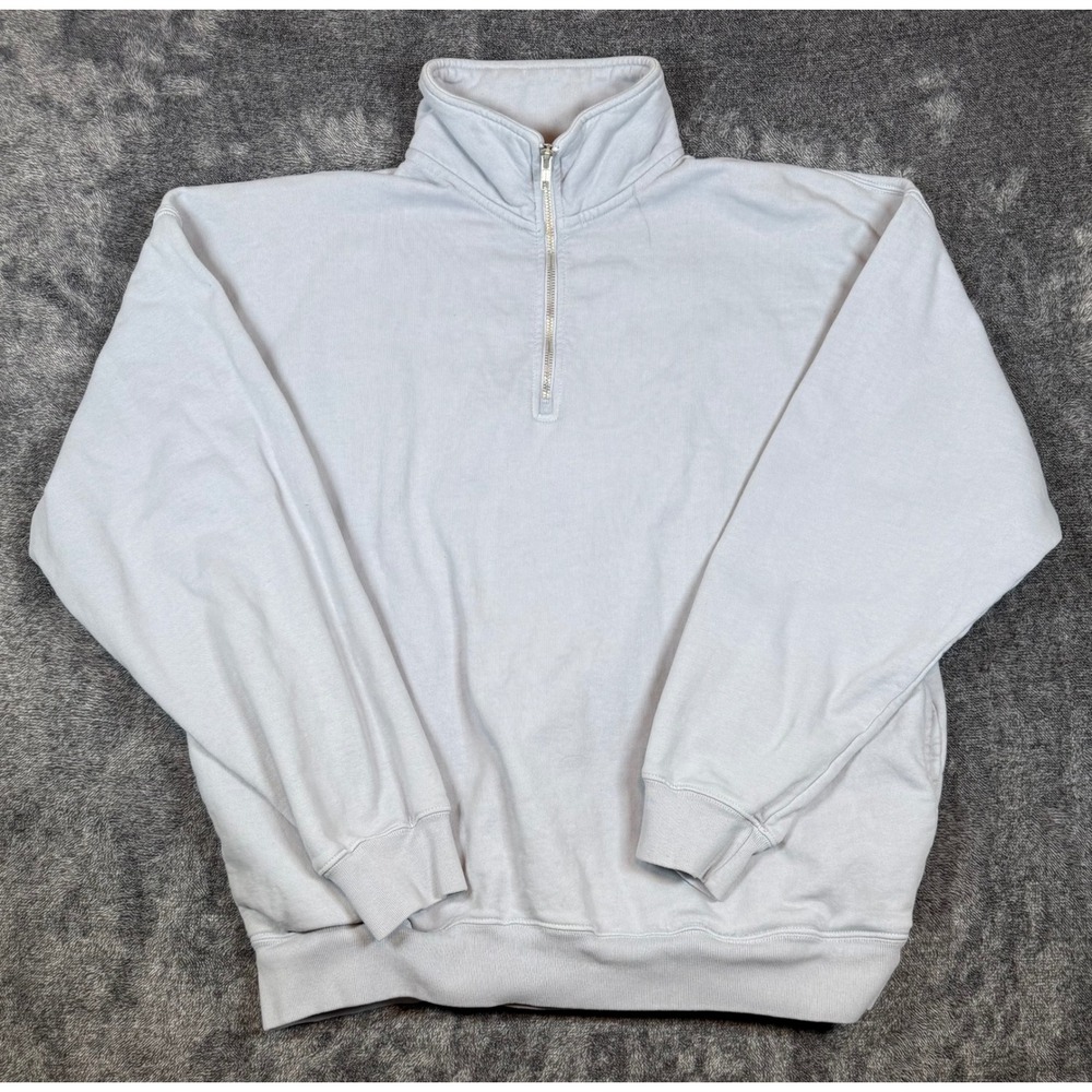 Brandy Melville Light Blue Quarter 1/4 Zip Sweatshirt Pullover One Size
